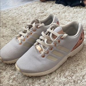 Adidas rose gold and grey sneaker